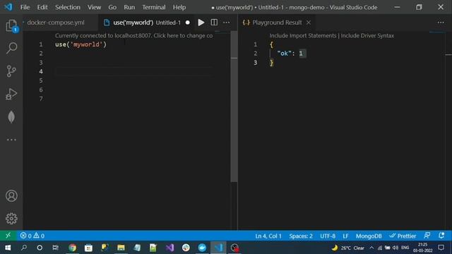 A Demo On MongoDB Running On Docker And Visual Studio Code MongoDB Extension PlayGround смотреть онлайн