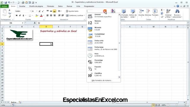 Subíndice y Superíndice en Excel смотреть онлайн