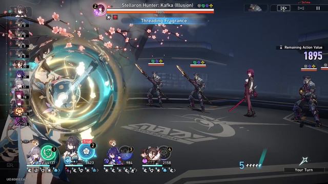 Virtual Senescence Kafka 150 AV/0 Cycle SS Clear | Honkai Star Rail смотреть онлайн