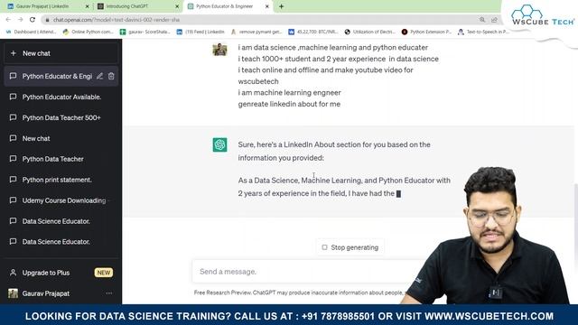ChatGPT for LinkedIn: How AI Build a Data Scientist's LinkedIn Profile? (Step-by-Step) смотреть онлайн