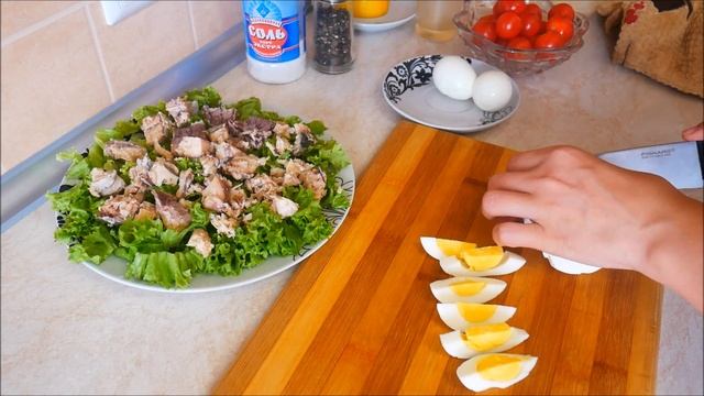 САЛАТ за 5 минут БЫСТРЫЙ и ВКУСНЫЙ Салат БЕЗ майонеза рецепт Салат с тунцом и черри САЛАТ рецепт смотреть онлайн