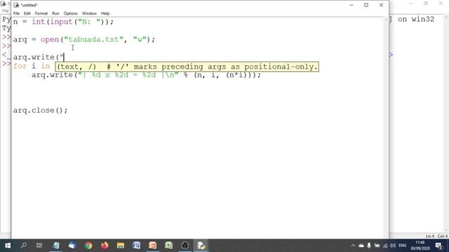 [Python] Arquivo texto (txt) - Gravando dados, Tabuada de 'n' смотреть онлайн