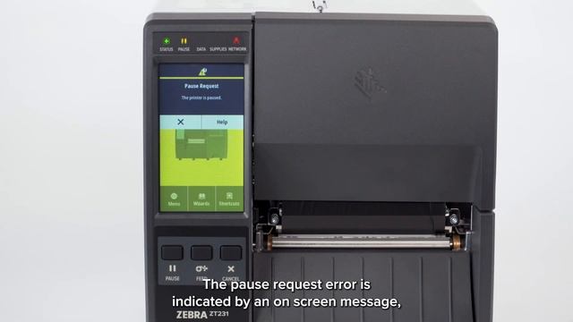 Clearing the Pause Request Error Code on the Zebra ZT231 смотреть онлайн