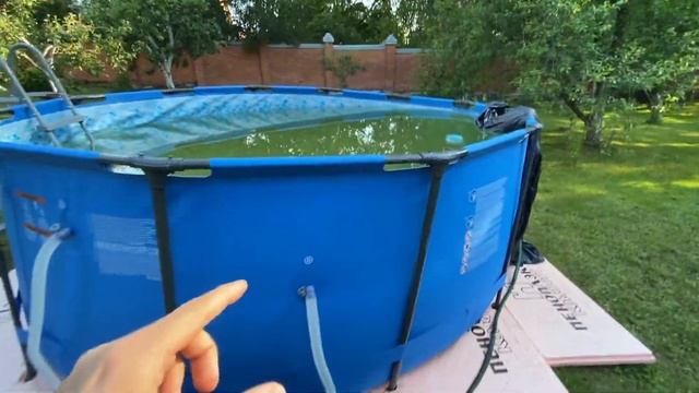 УСТАНОВКА КАРКАСНОГО БАССЕЙНА BESTWAY 366 на 122 / КАК ЧИСТИТЬ БАССЕЙН? смотреть онлайн