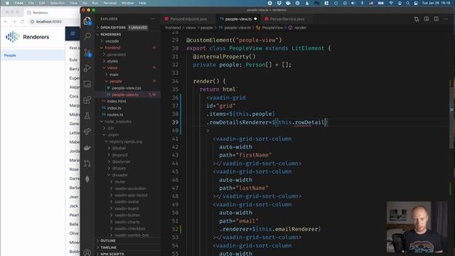 Vaadin Grid renderers: customize cells and show a details row (Fusion) смотреть онлайн