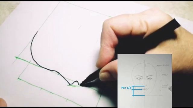 Рисуем голову в профиль по схеме (быстро и правильно) смотреть онлайн