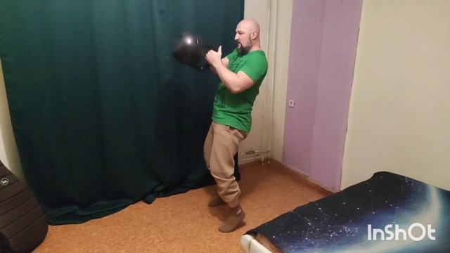 Простые упражнения с гирей 24кг.Начало пути. смотреть онлайн