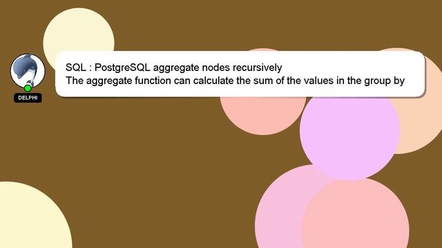 SQL : PostgreSQL aggregate nodes recursively смотреть онлайн