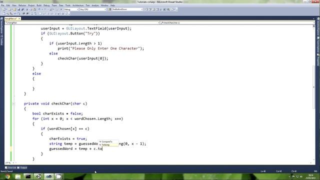 Unity 3D C# Series 2 Tutorial 5 : Hangman and String Slicing смотреть онлайн
