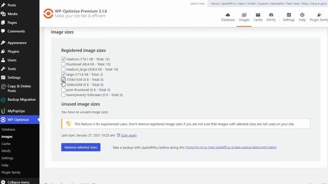How to delete unused images using WP-Optimize смотреть онлайн