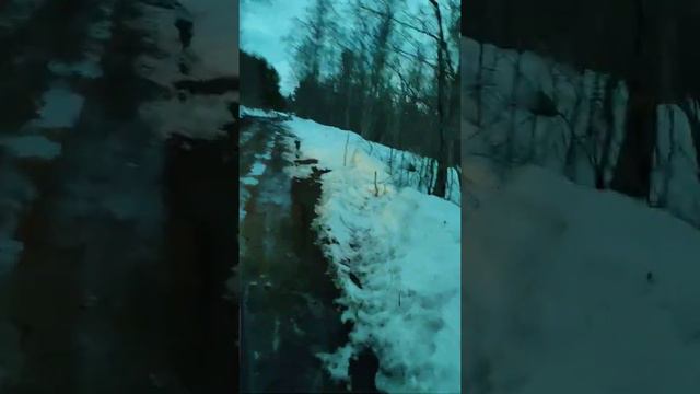 дорога в деревню Мережнаволок. Республика Карелия Кондопожский район. 03.04.2021 смотреть онлайн