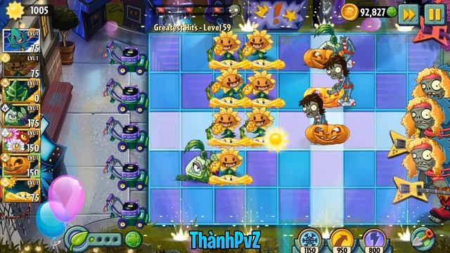 PvZ 2 "Endless Zone" #8: Greatest Hits 1-100 (without lawn mower & leveled up plants) смотреть онлайн