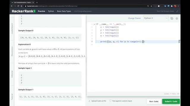 HackerRank - List Comprehensions смотреть онлайн