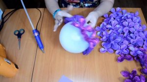 Мастер-класс светильник "Гортензия" из глитерного фоамирана