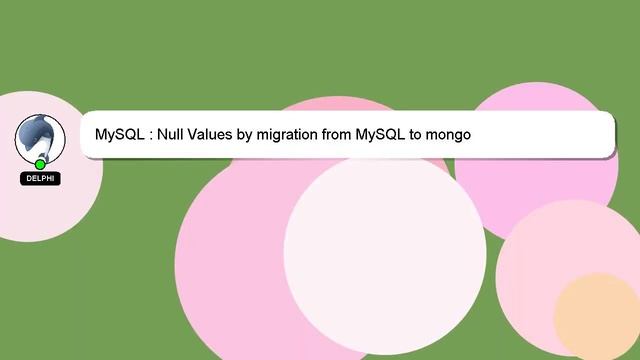 MySQL : Null Values by migration from MySQL to mongo смотреть онлайн