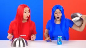 Красная еда vs Синяя еда Челлендж с KaZaZa Challenge