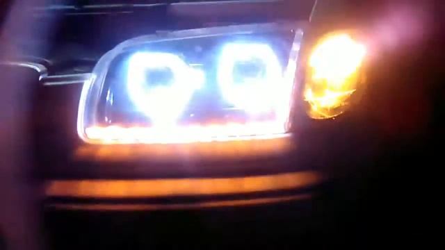 Custom Double Projector And Led Drl For Hyundai Trajet