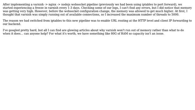 DevOps & SysAdmins: Varnish Hangs Every 1-3 Days After Websocket Implementation смотреть онлайн