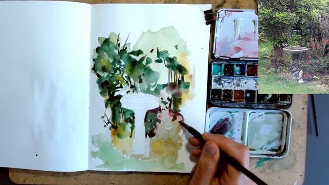 How to Sketch Your Garden - A Simple Watercolour Demo смотреть онлайн