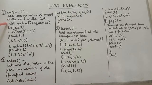 List function In Python смотреть онлайн
