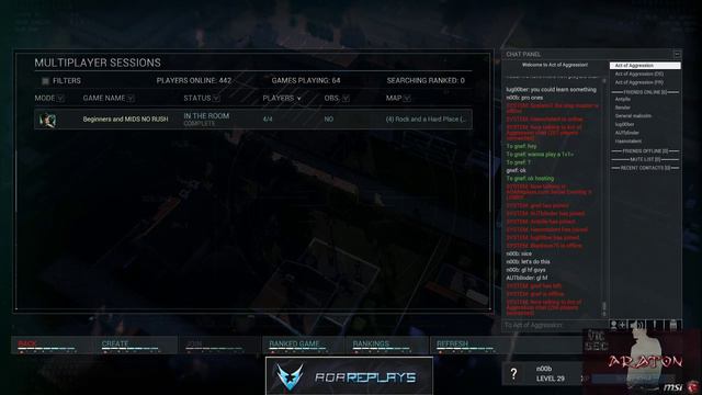 AoA Social Evening #4 AUTBlinder (Cartel) Vs Gnef (Chimera)