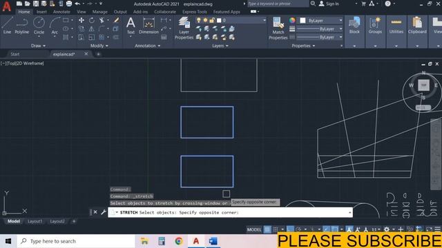 AUTOCAD 2023 TUTORIALS STRETCH COMMAND | EXPLAIN CAD смотреть онлайн