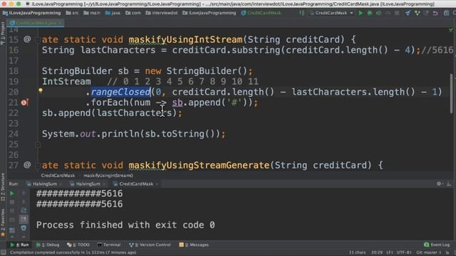 Java 8 Stream Generate API | Mask Credit Card Demo Code | What Is Java 8 IntStream | InterviewDOT смотреть онлайн
