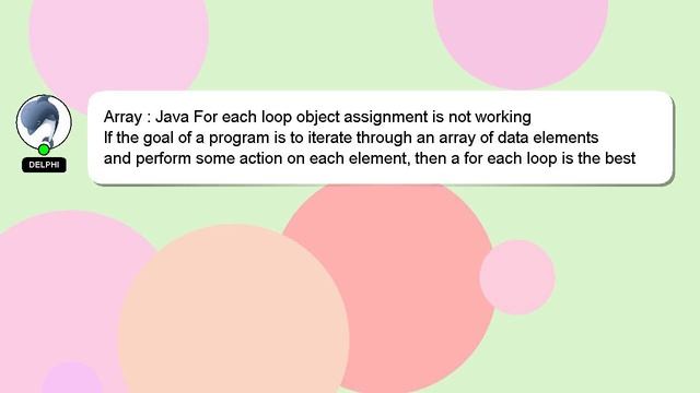 Array : Java For each loop object assignment is not working смотреть онлайн