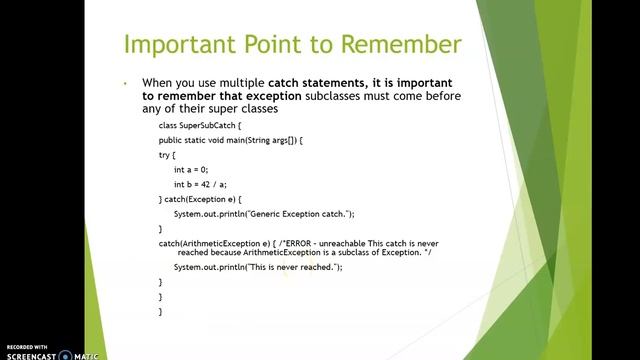 More About multiple catch block and nested try blocks смотреть онлайн