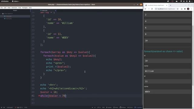 Laços de repetição: aprendendo a usar for, foreach, while e dowhile - exemplos com PHP смотреть онлайн