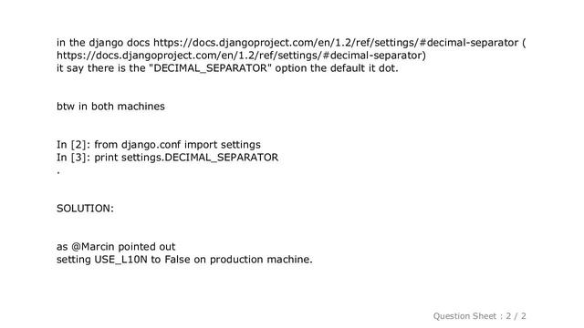 Django : Why django uses a comma as decimal separator смотреть онлайн