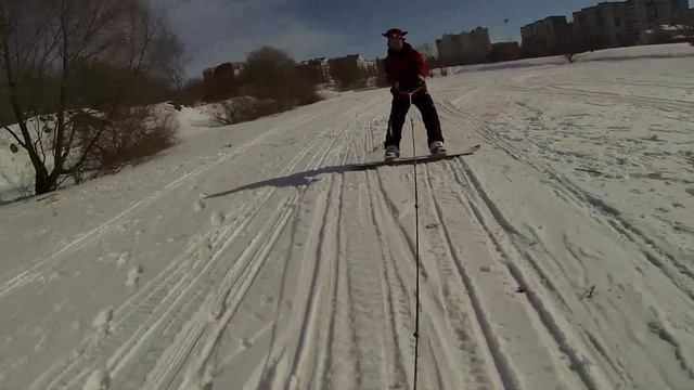 На сноуборде за мотособакой. смотреть онлайн