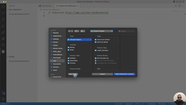 How to Clone a Project From GitHub using Visual Studio Code смотреть онлайн
