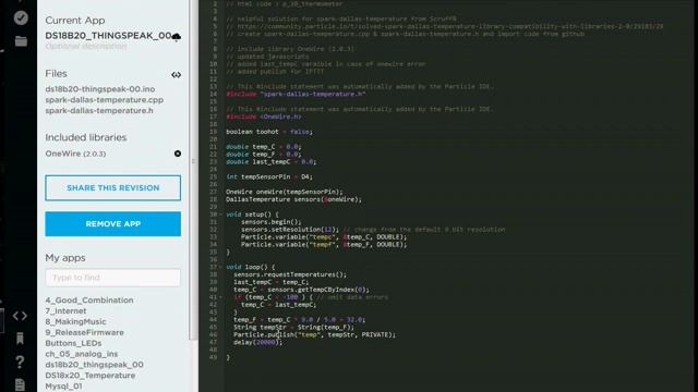 Particle Photon DS18B20 IoT ThingSpeak смотреть онлайн