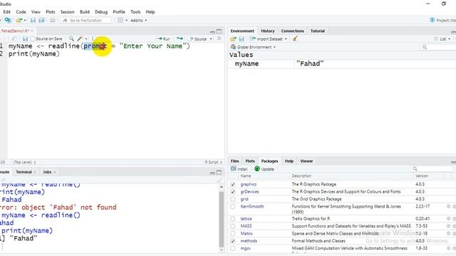 Tutorial 03: How to Take Input from Users in R Programming | ReadLine(Prompt in R) смотреть онлайн