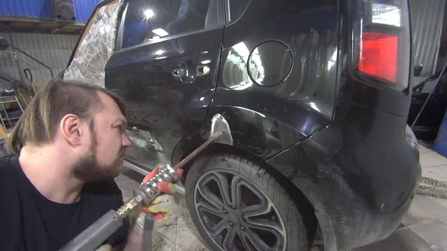 Кузовной ремонт / Kia Soul / Работа споттером. смотреть онлайн