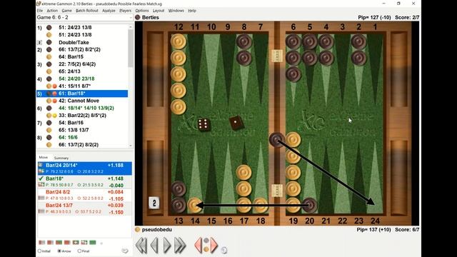 Fearless Backgammon Match 2 Games 5 and 6 смотреть онлайн
