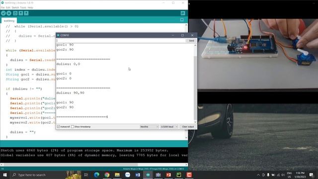 [PYTHON – ARDUINO] TÁCH CHUỖI TRONG ARDUINO ĐIỀU KHIỂN 2 SERVO смотреть онлайн