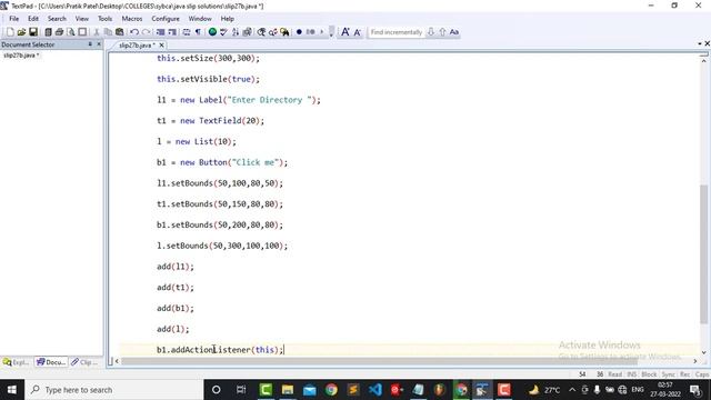 Write a java program to accept directory name in TextField and display list of files and subdirecto смотреть онлайн