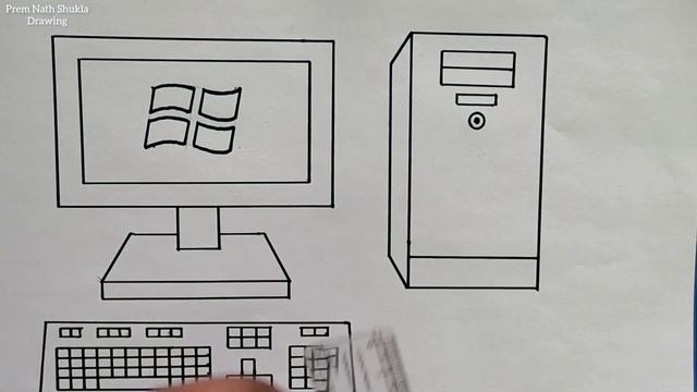 Desktop Computer Drawing / How to Draw Desktop Computer Parts Easy Step By Step / Computer Drawing смотреть онлайн