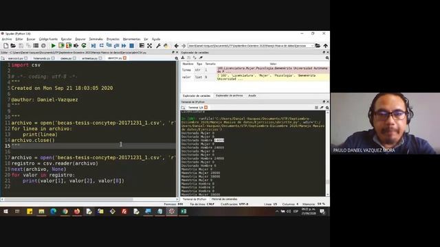 TMMD - Sesión 20-09-2021 (CSV con Python Parte 1) смотреть онлайн