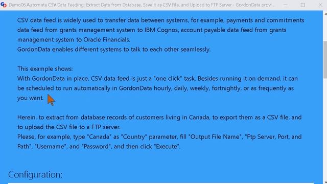GordonData Automates CSV Data Feeding: Extract Data from Database, Save as CSV, Upload to FTP Serve смотреть онлайн
