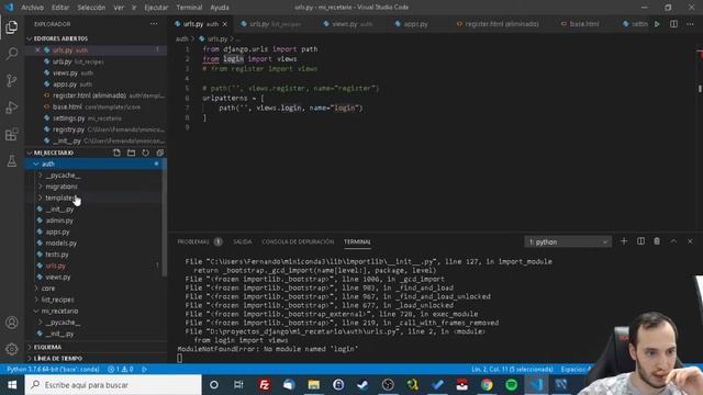 Proyecto Django - Mi recetario #4 - Registro y logout смотреть онлайн