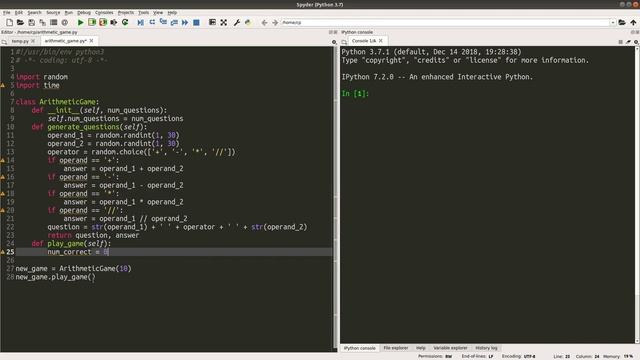 Arithmetic game - Python tutorial смотреть онлайн