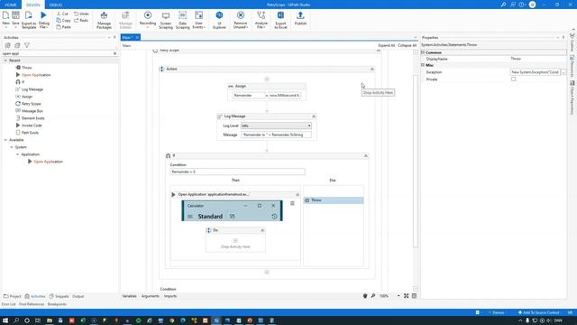 How to use the Retry Scope activity in UiPath - Tutorial смотреть онлайн