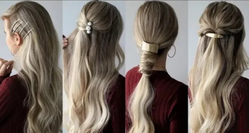КАК СДЕЛАТЬ: ЛЕГКИЕ прически с ЗАКОЛКАМИ для ВОЛОС ? Прически на средние волосы смотреть онлайн