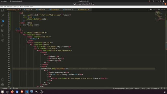 Django ReactJs LMS #57 | Fetch enrolled courses list in user dashboard смотреть онлайн