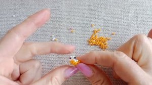 Лисенок кругляш из бисера / фигурки амигуруми из бисера / Плетем лисичку