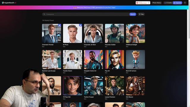 Нейросеть создания фотографий по одному селфи - hyperbooth.ai смотреть онлайн