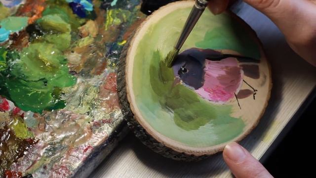 Рисунок на спиле дерева. смотреть онлайн